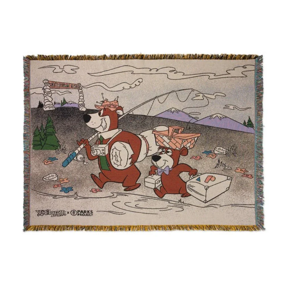 New Parks Project Yogi Bear Woven Blanket outdoor camp exclusive - Picture 2 of 2